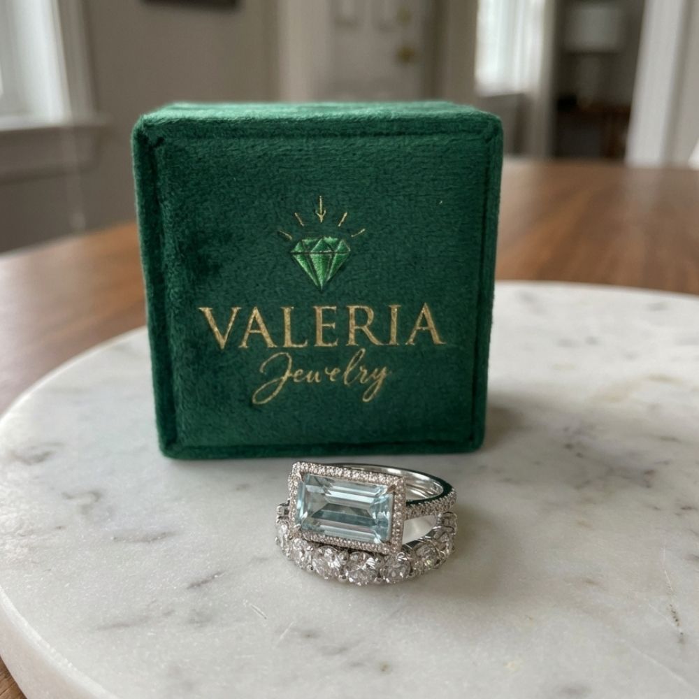 Vintage Silver Turquoise Glass Ring Set