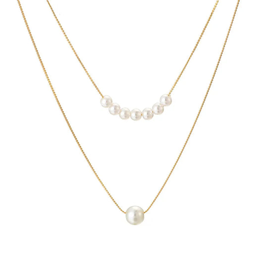 Elegant Double Pearl Necklace