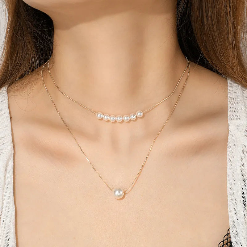 Elegant Double Pearl Necklace