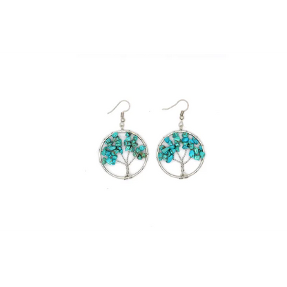 Natural Crystal Wishing Tree Earrings