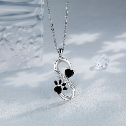 Infinite Symbol Necklace Hearts Paw Print