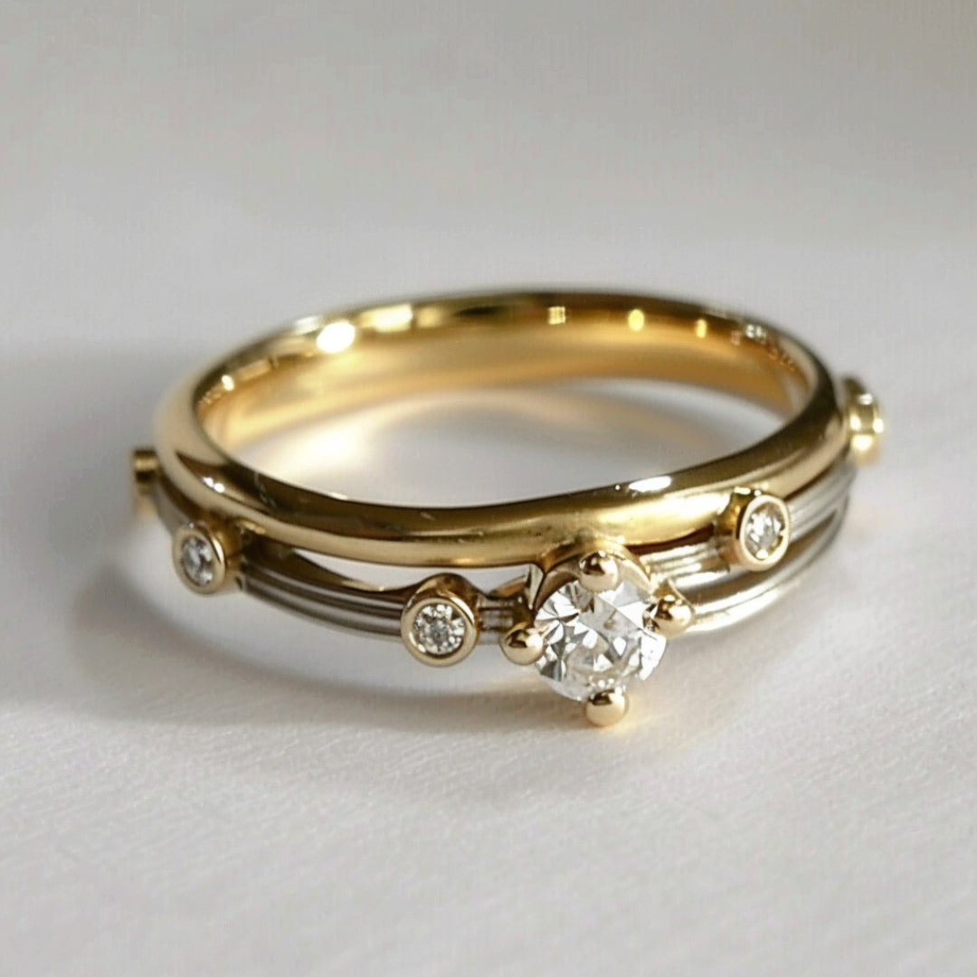 Elegant Gold Layered Ring-Lydieannejewelry