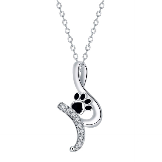 Cute Paw Print Pendant Necklace