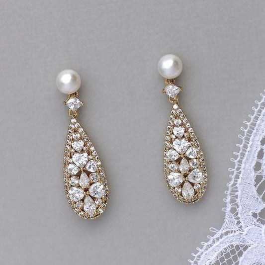 Vintage Bright & Pearl Earrings
