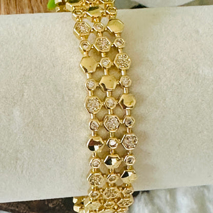 Gavriella Hexogonal Cuff Bracelet-Lydieannejewelry