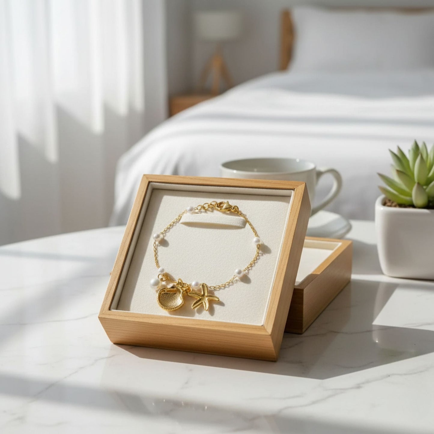 Summer Shell & Pearl Bracelet