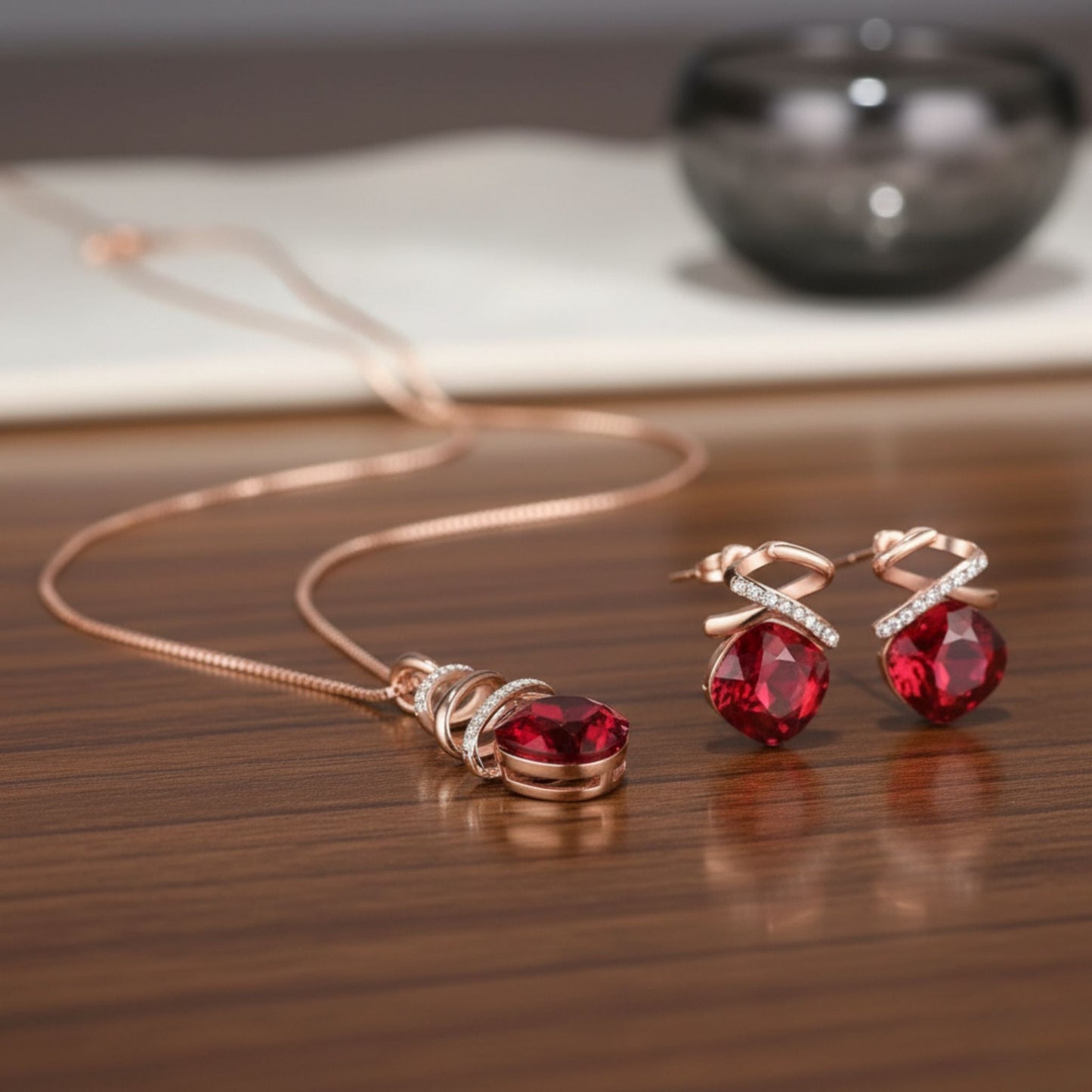 Elegant Bridal Necklace & Earrings Set