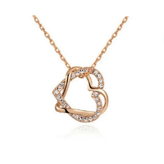 Diamond Heart Necklace and Earrings