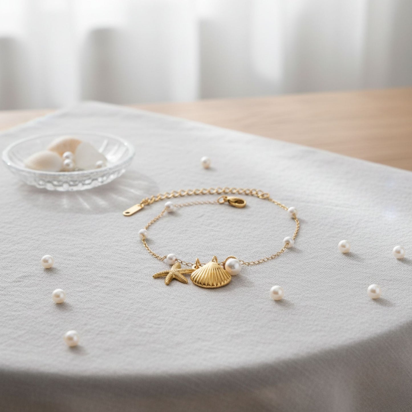 Summer Shell & Pearl Bracelet