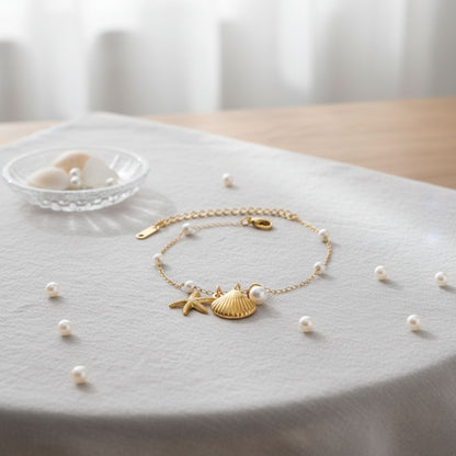 Summer Shell & Pearl Bracelet