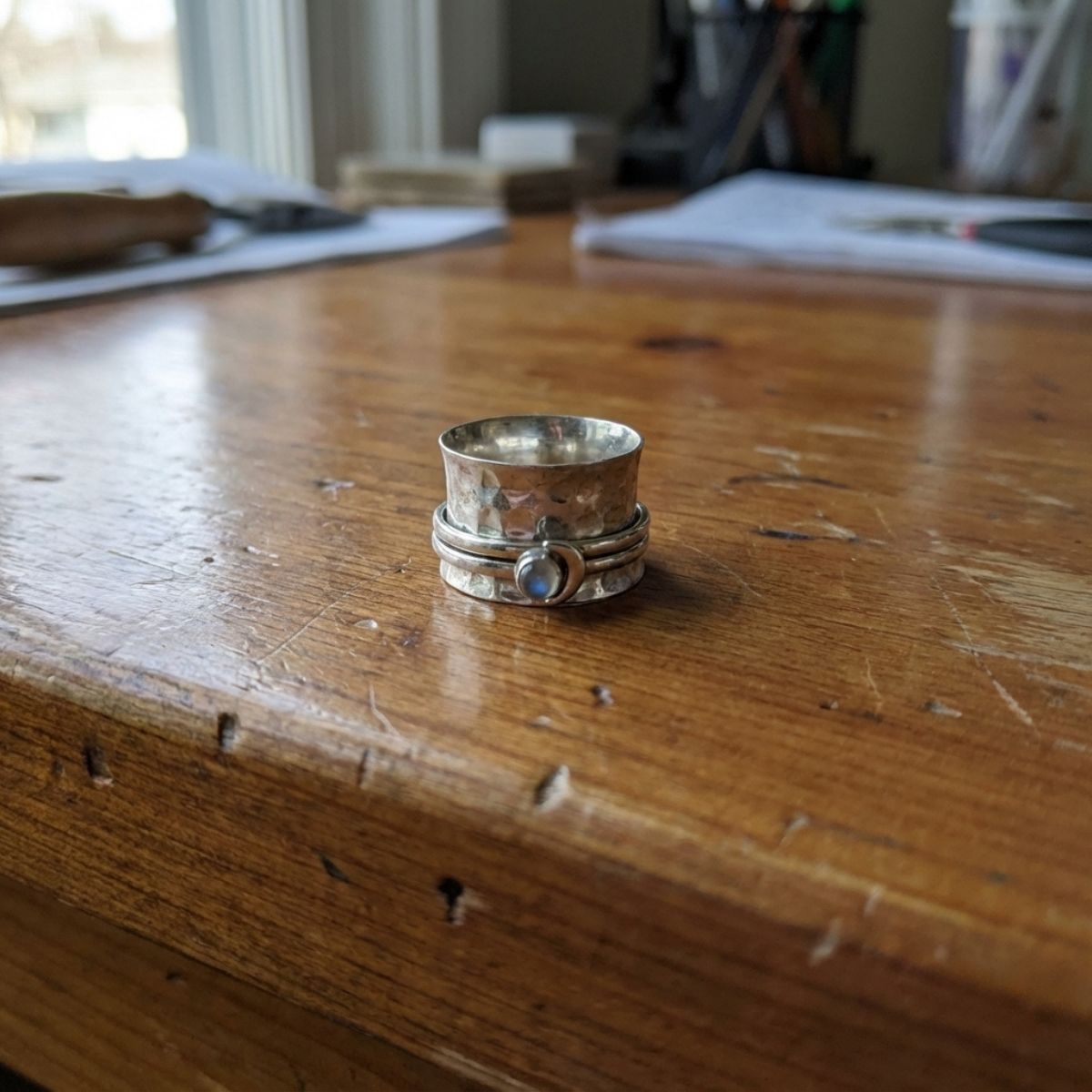 Vintage Silver Moonstone Ring