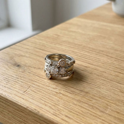 Vintage Zirconia Bright Layered Ring