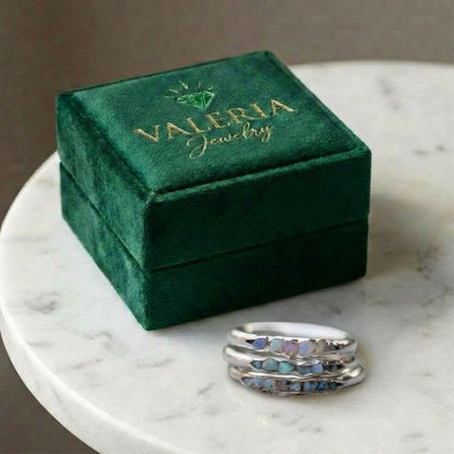Vintage Layered Blue Stones Silver Ring