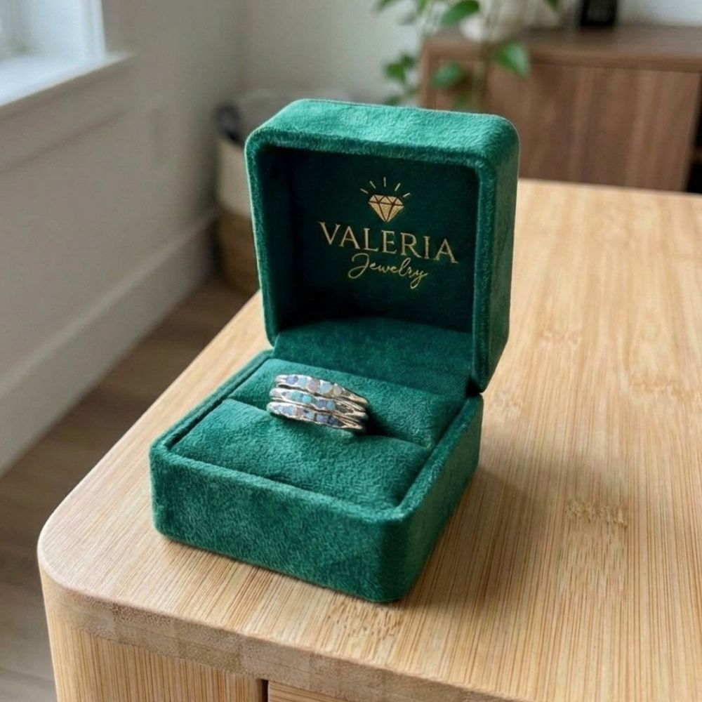 Vintage Layered Blue Stones Silver Ring