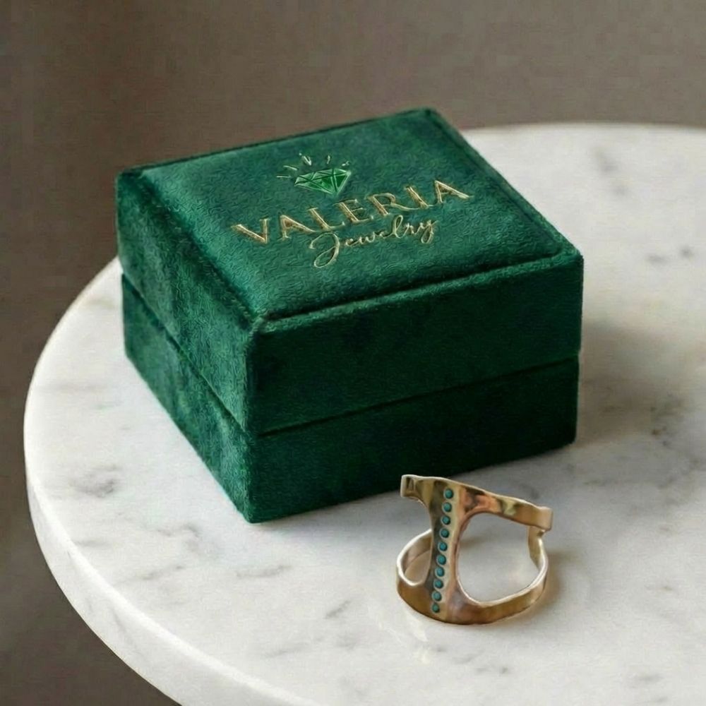 Vintage Inlaid Turquoise Stones Ring