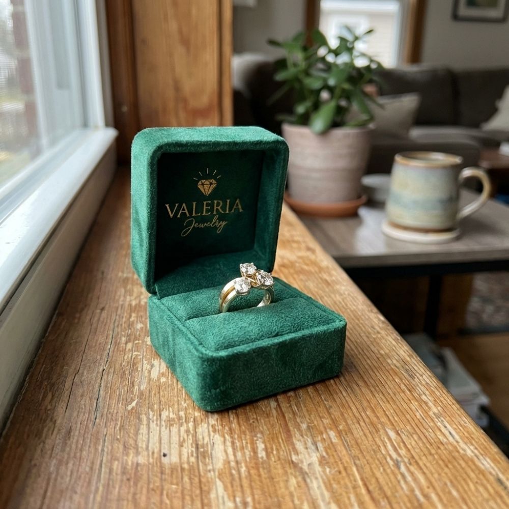 Vintage Triple Zirconia Crown Gold Ring