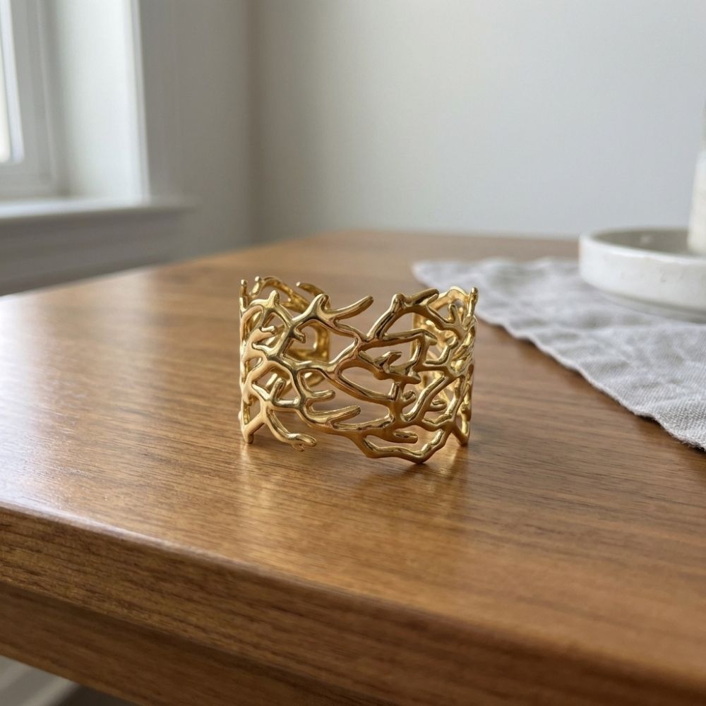 Vintage Golden Floral Hollow Bracelet