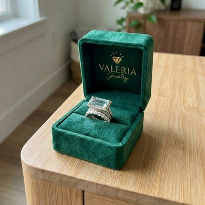 Vintage Silver Turquoise Glass Ring Set