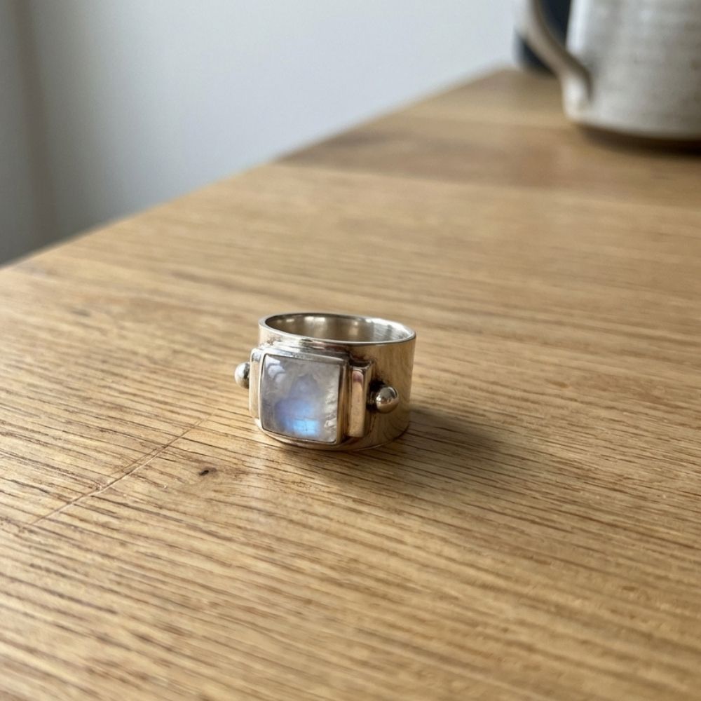 Vintage Moonstone Cubic Ring