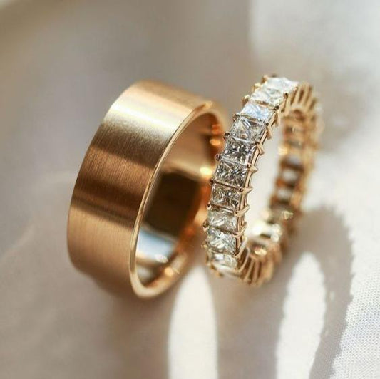 Vintage Golden Luxury Ring Set-Lydieannejewelry