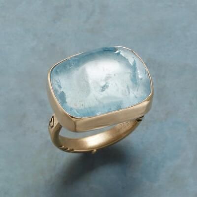 Vintage Blue Inlaid Stone Gold Ring-Lydieannejewelry