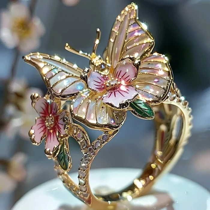 Vintage Golden Canifis Floral Ring-Lydieannejewelry
