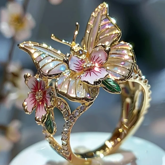 Vintage Golden Canifis Floral Ring-Lydieannejewelry