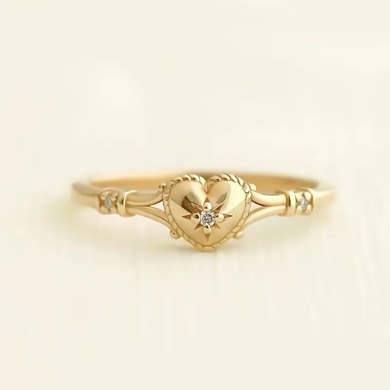 Vintage Gold Heart Ring