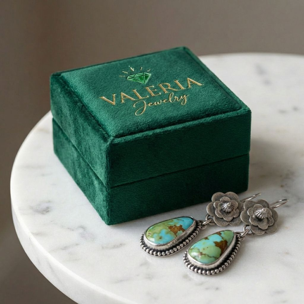 Vintage Old Turquoise Stone Earrings